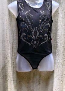 34207. Black Embellished Bodysuit