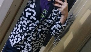 Heart Print Blazer