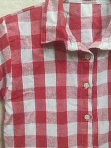 Aesthetic Cotton Gingham Crop Shirt