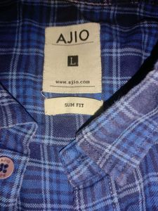Mention Shirt/Large Size/Blue Checked