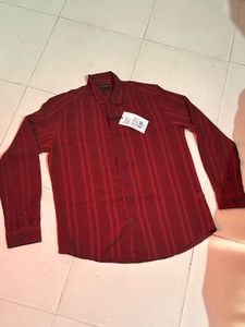 Reserved Burgundy Striped Shirt Size L