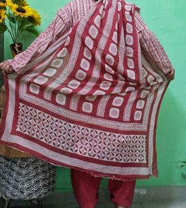 Red &amp; White kameez salwar dupatta