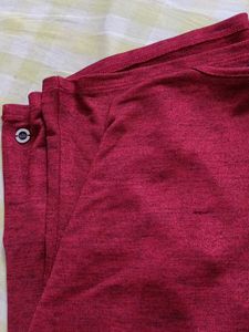 Maroon Cold Shoulder Top