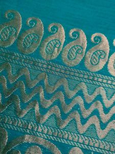 Kanchipuram Pattu  Silk Saree Peacock Colour