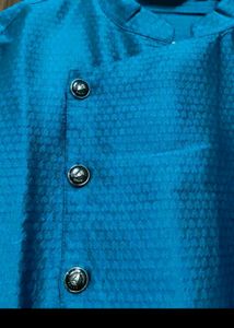 teal blue kurta for men
