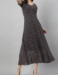 Floral Print Georgette Maxi Dress