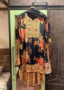 KTT Handwork Detailed Makhmali Crepe Kurta Set