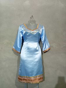 Blue Satin Salwar Suit