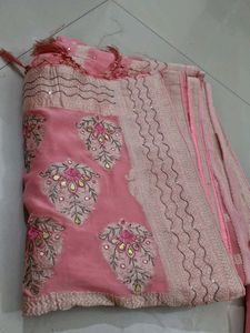 Pink Designer Saree With Blouse