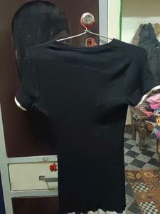 Black Dress with White Detail