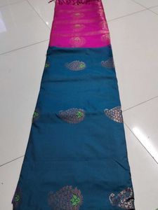 Elegant Mayil Blue Soft silk Saree