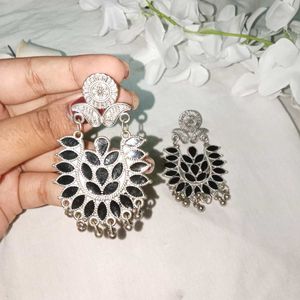 Oxidized Silver Earrings