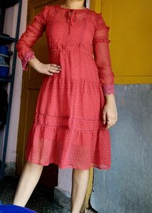 Red Ruffled Dress