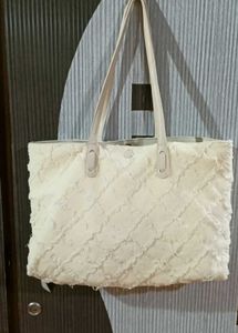 Ivory Quilted Tote Bag
