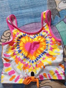 Tie-Dye Heart Tank Top For Baby Girl