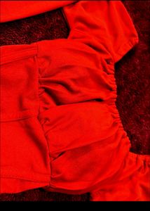 Price Drop Valentine Special Red Off Shoulder Crop