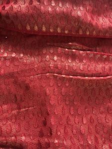 Red Saree With Gold Plates