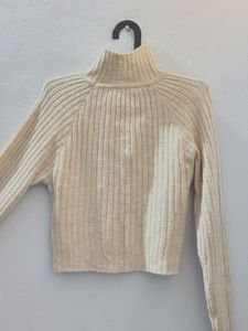 Cream Turtleneck Sweater