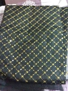 Gold Embroidered Black Blouse Piece