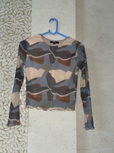 westside nuon Printed Mesh Top