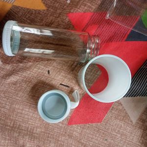 Glass Water Bottle With Plastic Cover