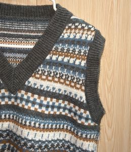 Patterned Knit Sweater Vest