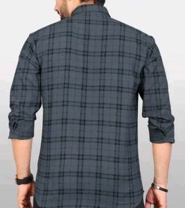 Men's Grey &amp; Black Checkered Shirt