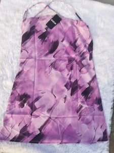 Purple Tie-Dye Mini Dress
