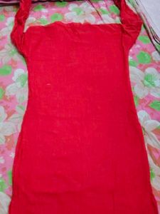 Red Embroidered Kurta