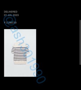 Zara Striped Short Sleeve Sweater Top