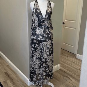 Zara Floral Halter Maxi Dress