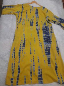 Yellow Tie Dye Kurti