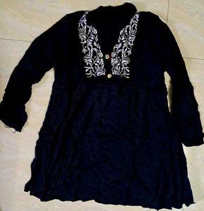 Black Embroidery Work Top
