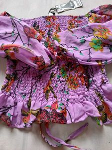 Colourful Smoked Floral Top
