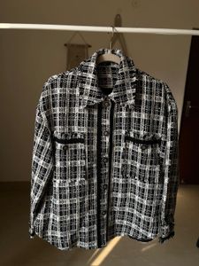 CHECKED BOUCLE UNISEX SHACKET TWEED