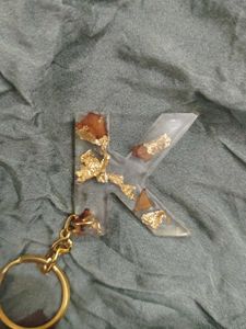 Resin Initial &#39;K&#39; Keychain