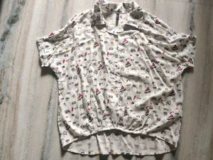 Printed Collared Casual Top
