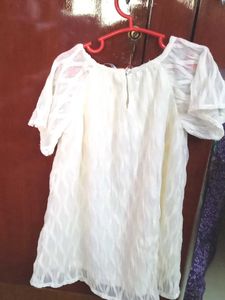 White Sheer Sleeves top for 6-8yrs
