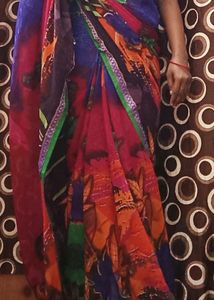 Printed Crepe Saree