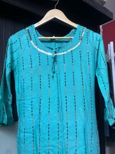 Aqua Embellished Kurti