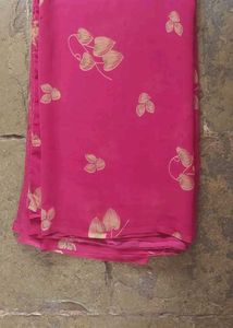 Pink Floral Saree