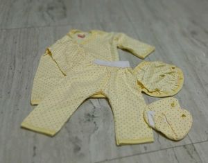 Baby Outfit Set: Shirt, Pants, Hat &amp; Bib