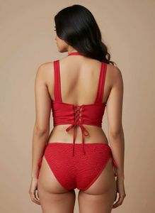Mint Condition Red Halter Bikini  Size S Imported