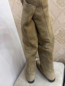 Suede Knee-High Boots