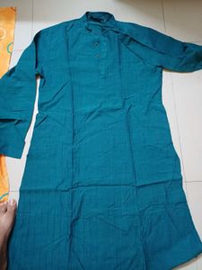 Men's Blue Cotton Kurta