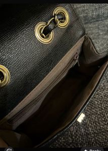 Leather Black Sling Bag Small
