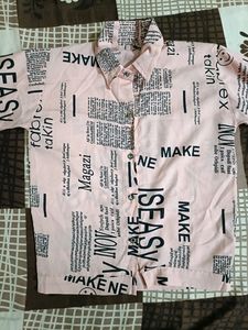 Pink Printed Shirt Top For Women