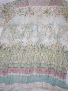 Floral Print Sheer Kurti Top