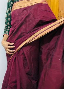 Maroon cottenSaree