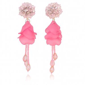 colour full Korean earrings crystal beads
